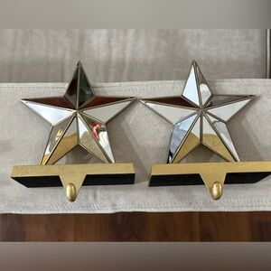 Mirrored Gold Star stocking holder